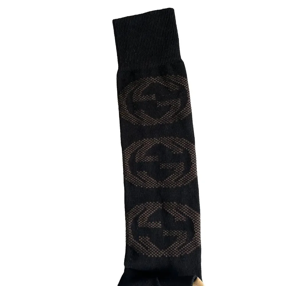 NWT Gucci GG Black/Beige Socks Size XS (16-18 cm) Made in Italy 675854